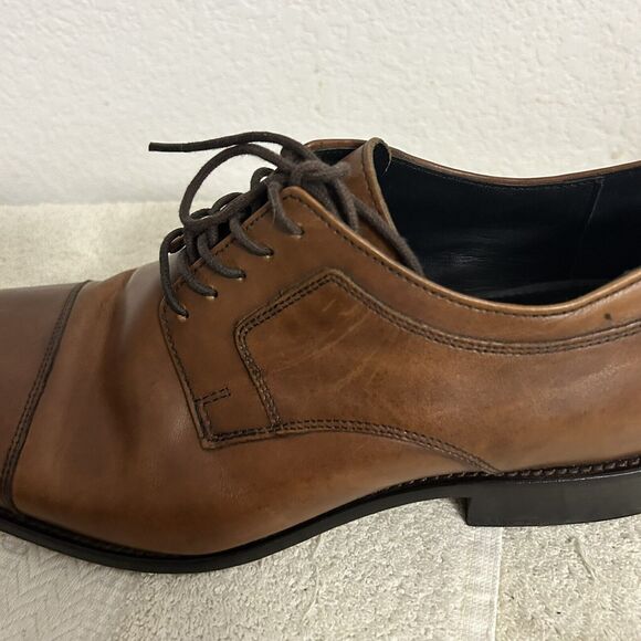 Johnston & Murphy Men's 12M Tan Cushioned Novick Cap Toe Lace Up Oxford Shoes - Picture 13 of 16